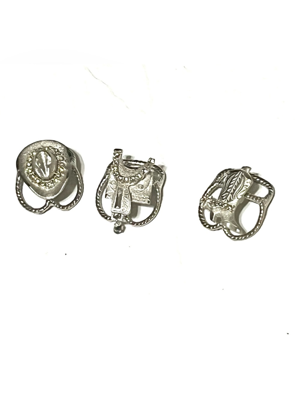 Silver Western Scarf Rings